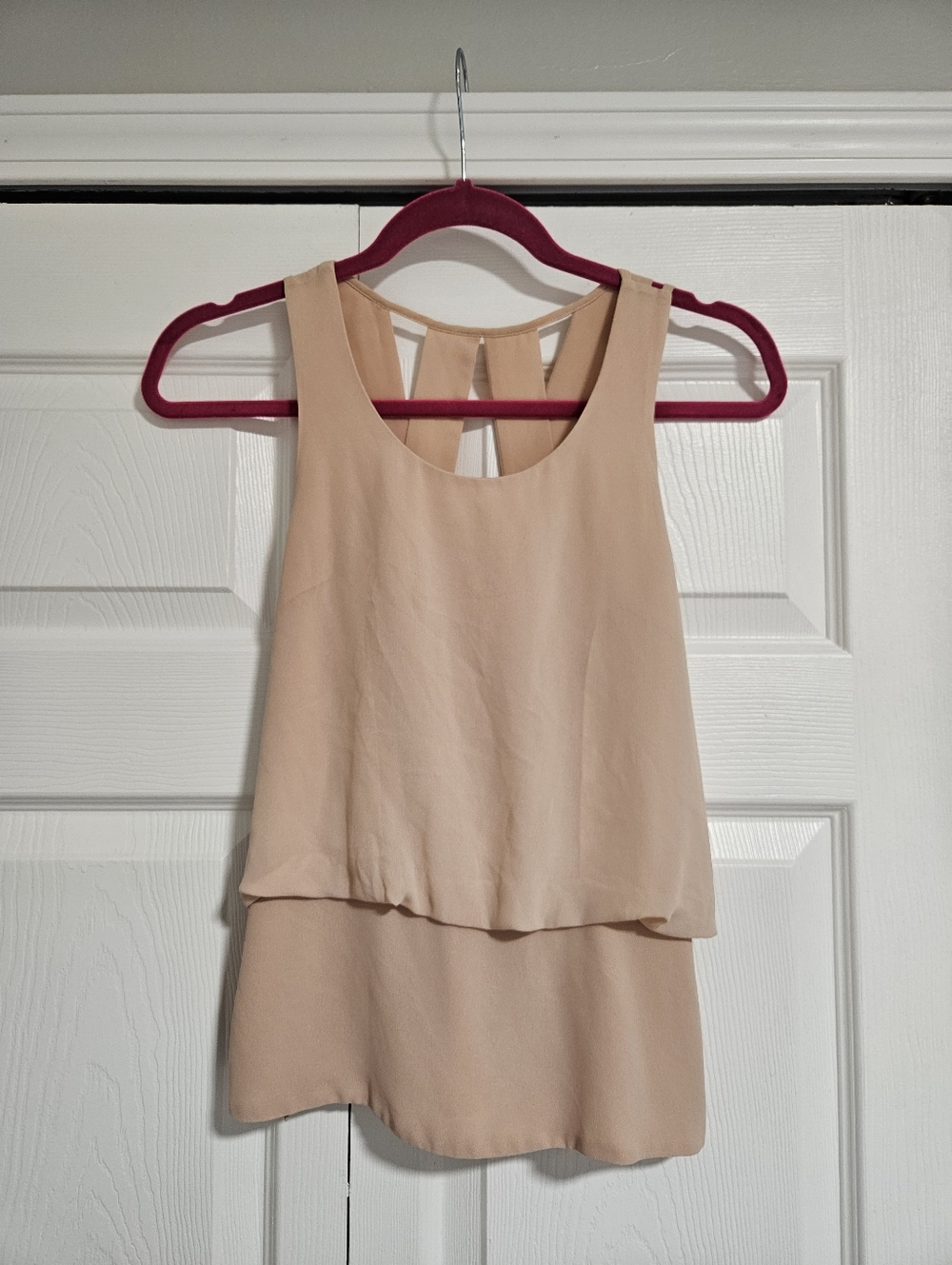 Naked Zebra Blush Peach Layered Sleeveless Top